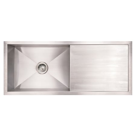 Whitehaus SS Commercial Sgl Bowl Rvrsbl Undermount Sink W/ An Integral Drain Boa WHNCM4019